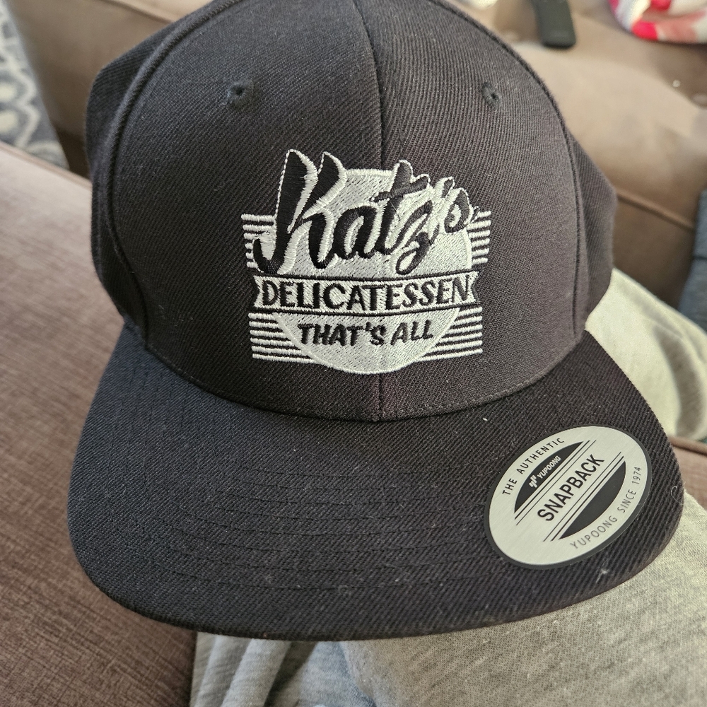 Katz's Delicatessen Thats All Since 1888 Black Snapback Hat Embroidered Logo NWT - Picture 2 of 4